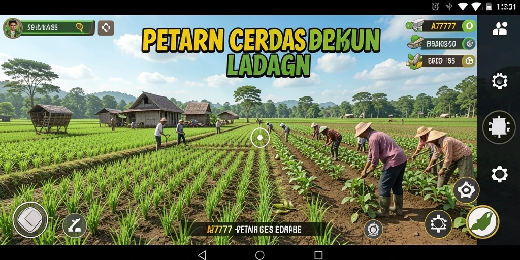 Screenshot A7777 menunjukkan gameplay pertanian yang menarik dan interaktif.