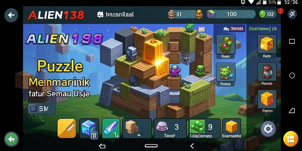 Tampilan gameplay menarik dari ALIEN138 dengan berbagai puzzle.