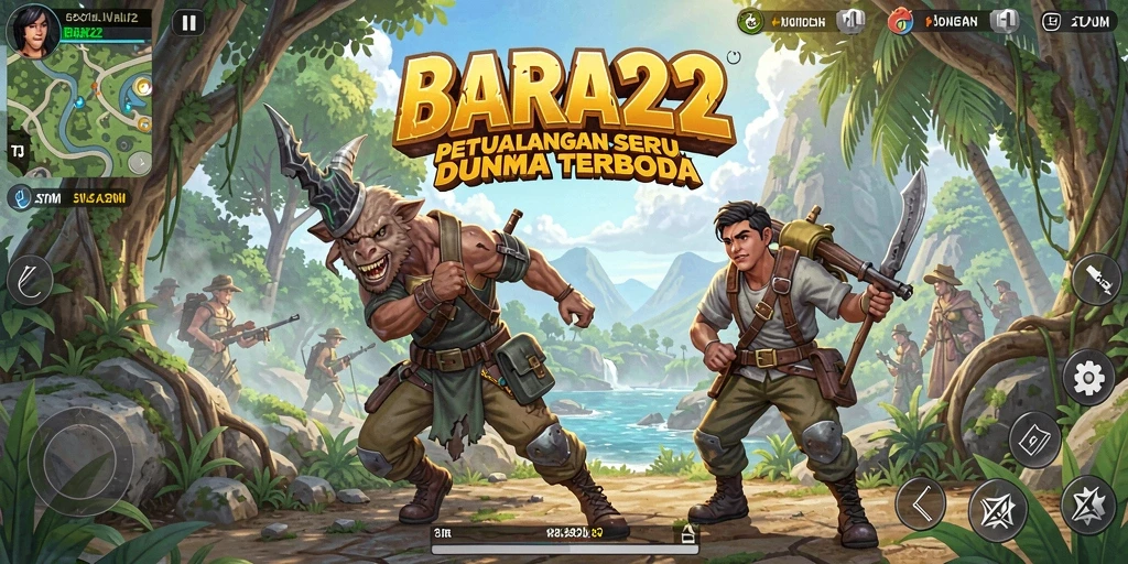 Tampilan gameplay seru di dunia terbuka BARA22.