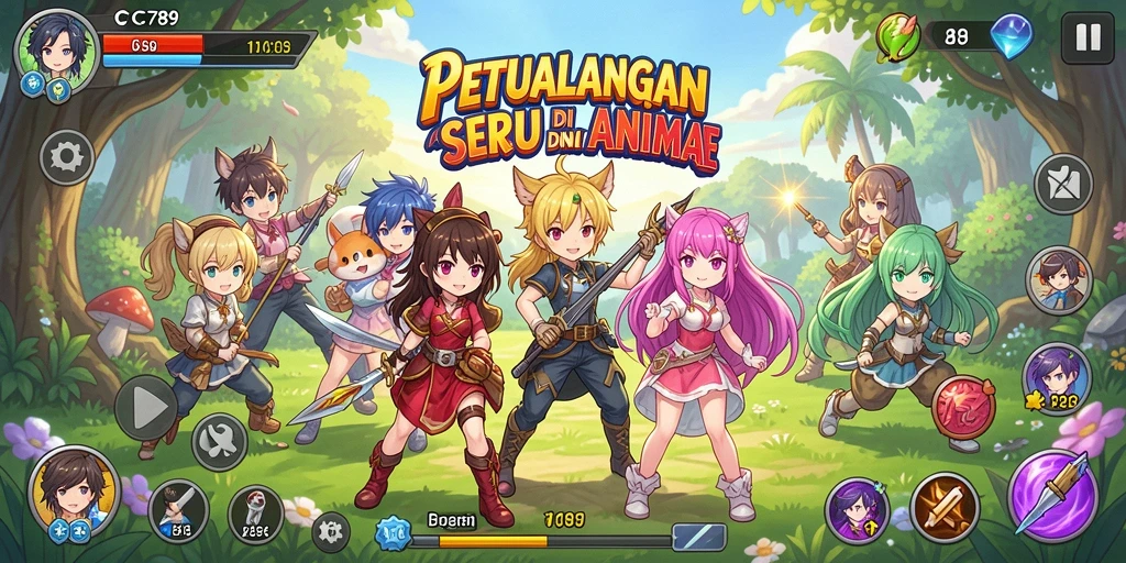 Screenshot C789 menampilkan karakter anime dalam aksi seru.