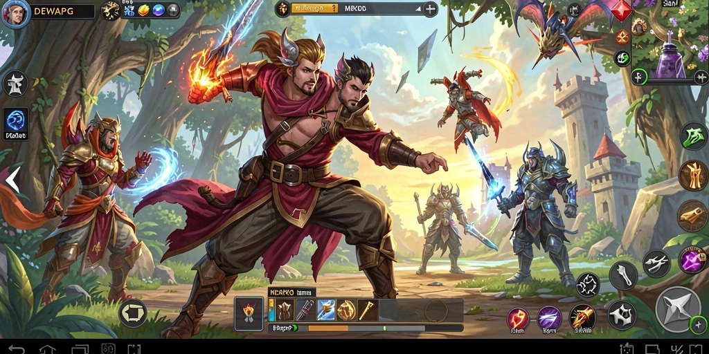 Screenshot gameplay DEWAPG yang menampilkan aksi seru dalam MMORPG.