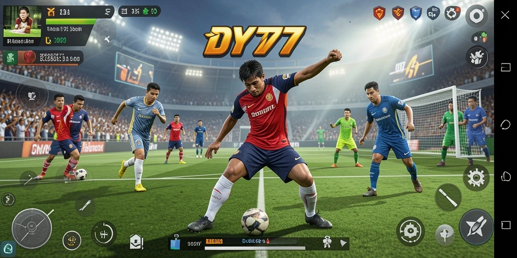 Tampilan gameplay seru dari DY777 yang menggambarkan kompetisi olahraga.