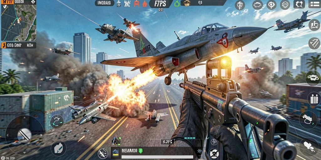 Gameplay intens dalam pertempuran TPS F7F7.