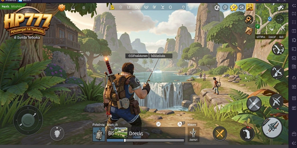 Tampilan gameplay menakjubkan dari HP777 di dunia terbuka.