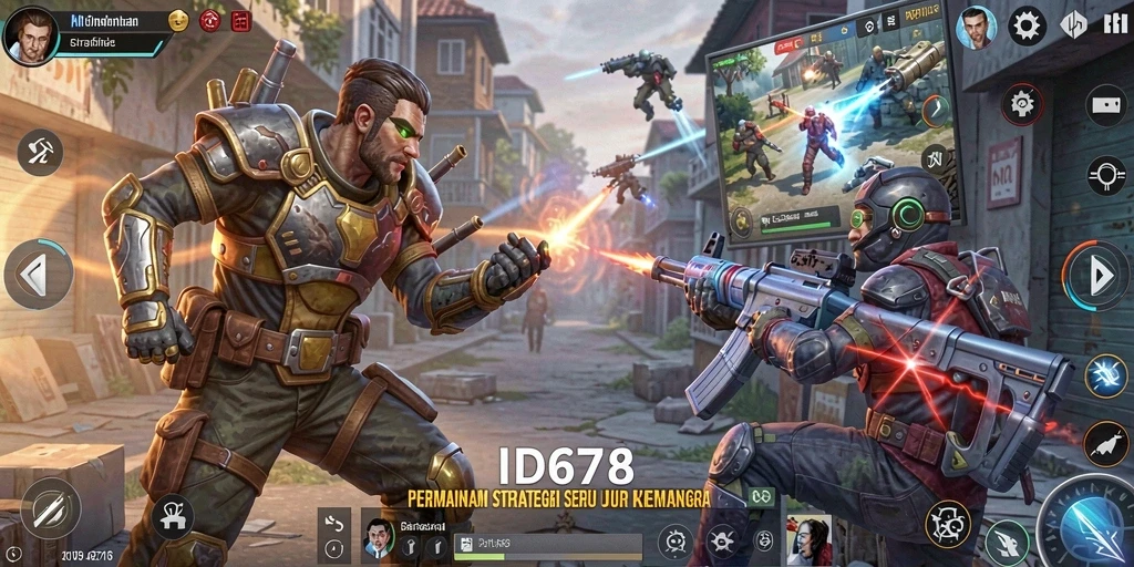 Screenshot menunjukkan aksi mendebarkan dalam pertarungan strategi ID678.