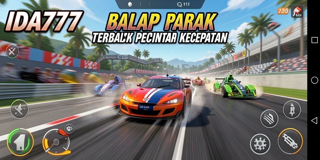 Screenshot gameplay IDA777 menampilkan aksi balapan yang intens dan realistis.