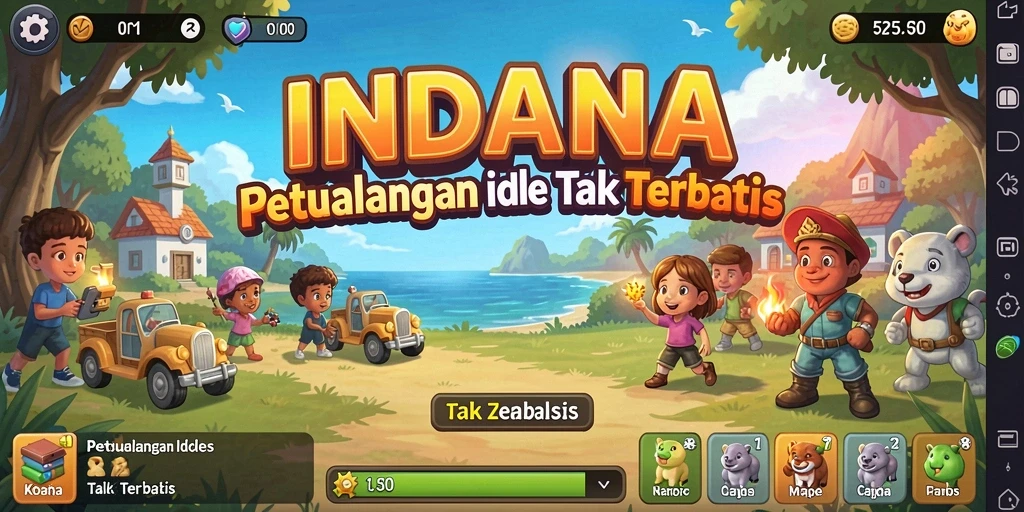 Tampilan gameplay menarik dengan karakter dan bangunan unik.