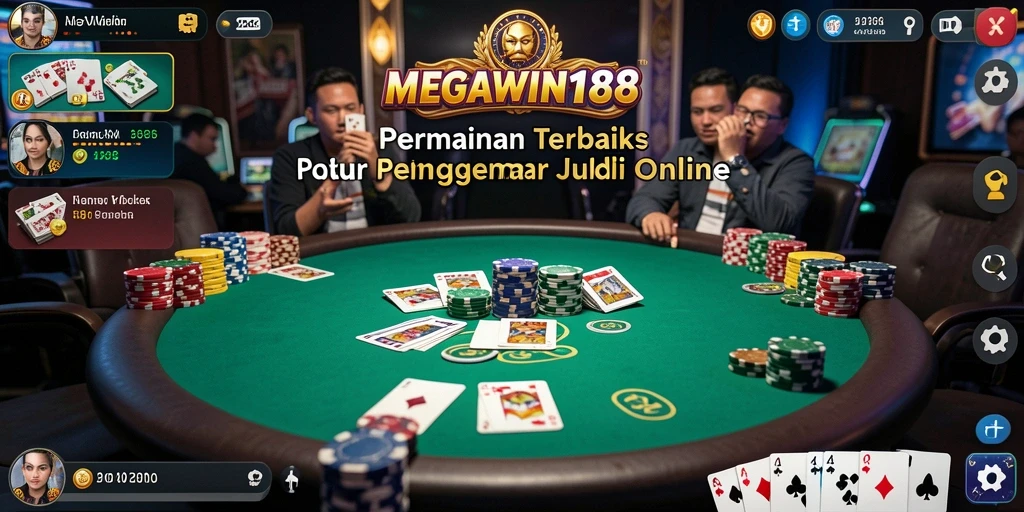 Tampilan gameplay Poker yang mengasyikkan di MEGAWIN188.