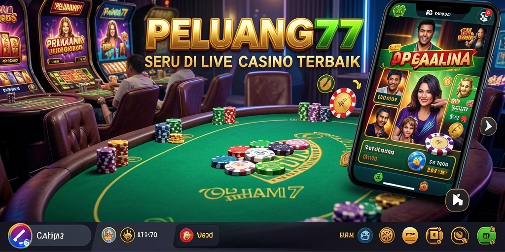 Screenshot gameplay Live Casino PELUANG77 dengan dealer profesional dan permainan menarik.