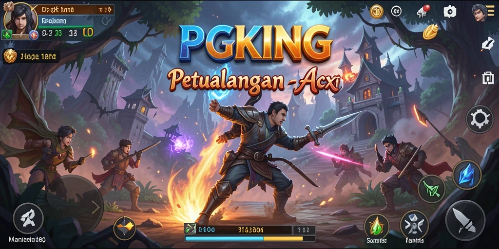 Tampilan gameplay menegangkan dari PGKING dalam dunia ARPG.