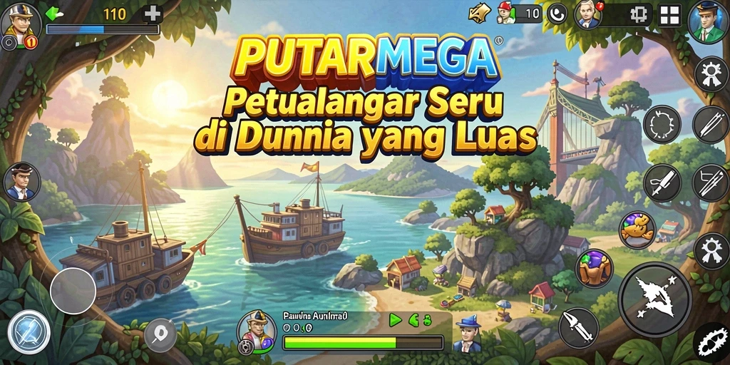Tangkapan layar gameplay PUTARMEGA menampilkan petualangan menantang yang seru.