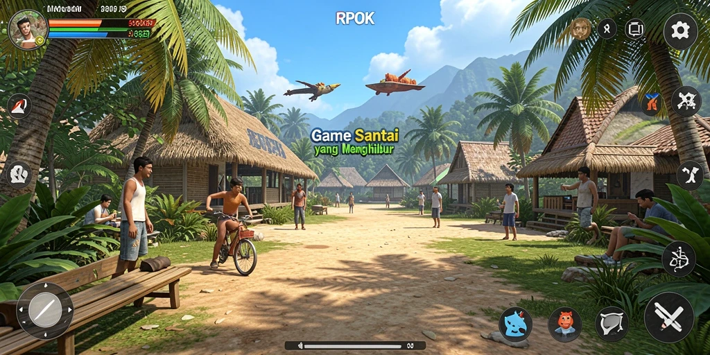 Screenshot RPOK yang menunjukkan gameplay penuh warna dan menarik.
