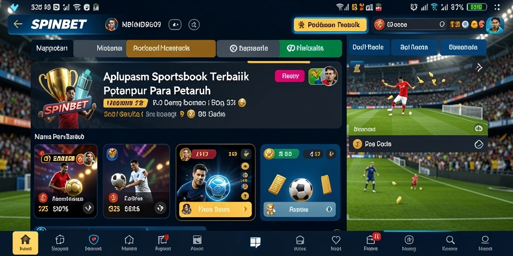 Tampilan utama dari gameplay aplikasi Sportsbook SPINBET.