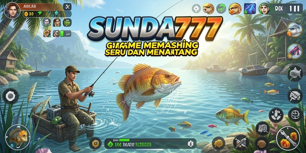 Tampilan gameplay SUNDA777 yang menantang di lokasi memancing.
