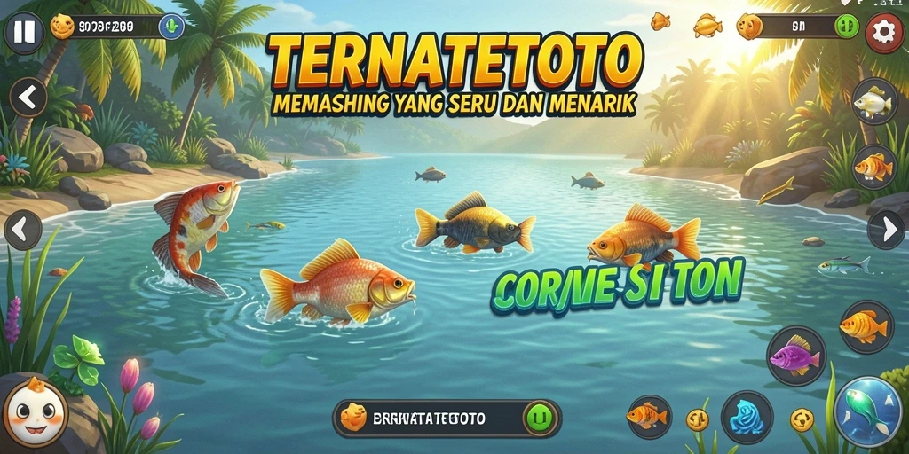 Screenshot utama TERNATETOTO menampilkan momen menangkap ikan yang mendebarkan.