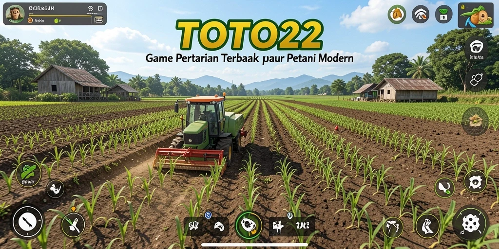 Screenshot gameplay TOTO22 yang menampilkan suasana ladang yang subur.