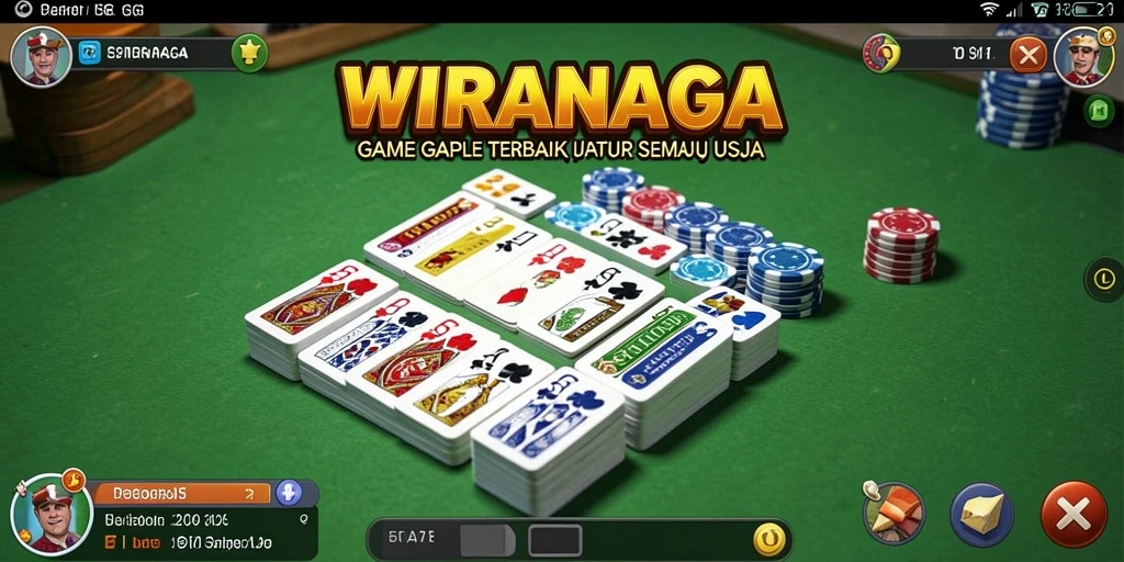 Tampilan gameplay Gaple yang seru dan interaktif di WIRANAGA.