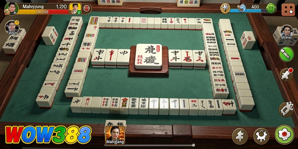 Tangkapan layar gameplay WOW388 menampilkan keseruan Mahjong.